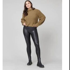Spanx Faux Leather Moto Leggings‎ Sz S black